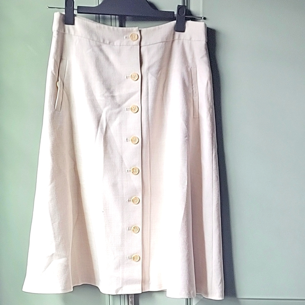 Calvin Klein Cream Midi Skirt